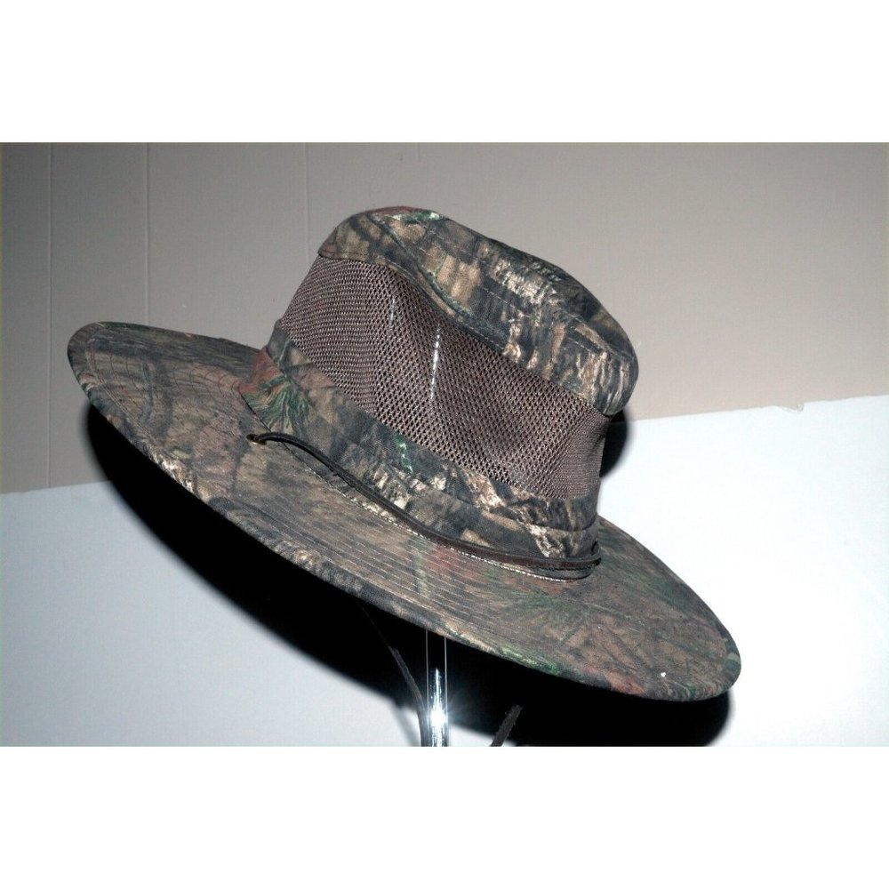 Mossy Oak Wide Brim Camo Hat Safari EUC One Size Fits Most Summer outdoors